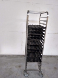 2 s/s racks with baguette plates 